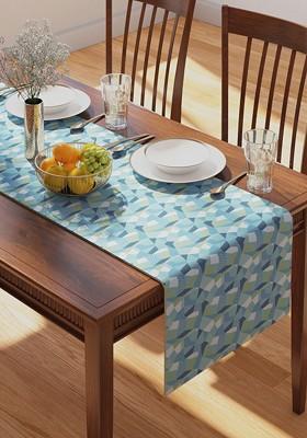 Blue Origami Printed Pure Cotton Table Runner