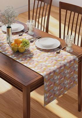 Multicolour Geometric Printed Pure Cotton Rectangular Table Runner