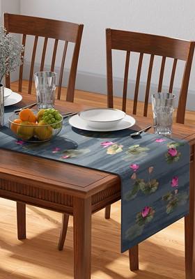 Blue And Pink Printed Pure Cotton Table Runner