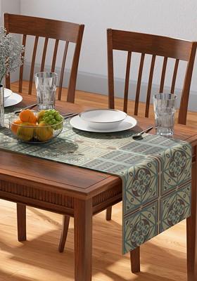 Blue Strasbourg Printed Pure Cotton Table Runner