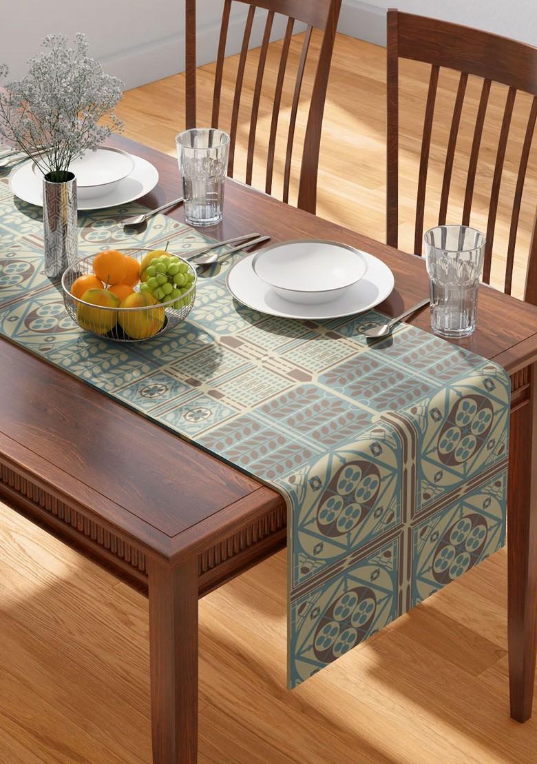 Blue Strasbourg Printed Pure Cotton Table Runner
