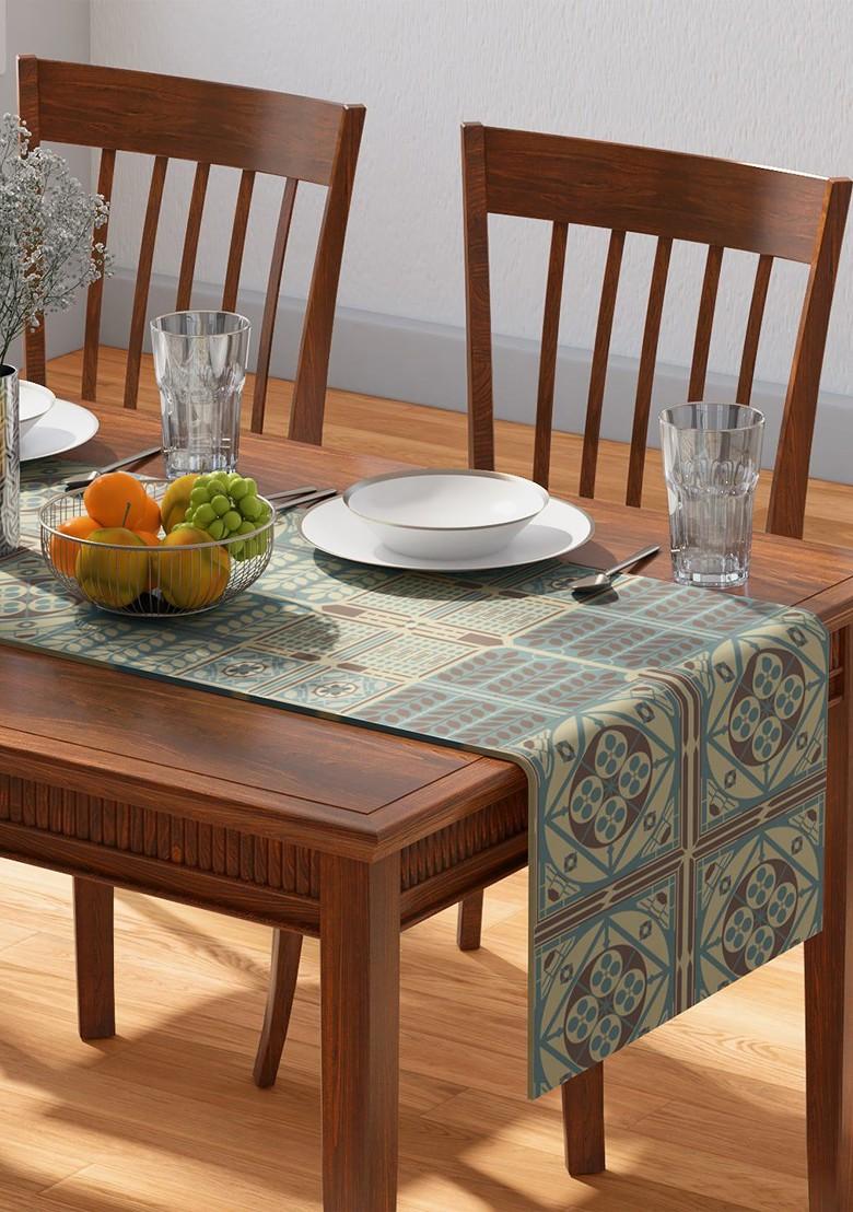 Blue Strasbourg Printed Pure Cotton Table Runner