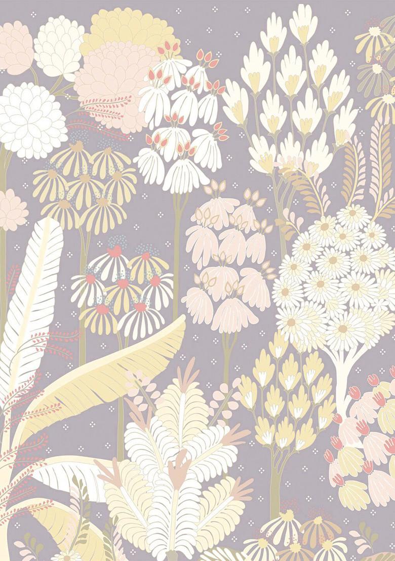 Grey And Beige Floral 300 Tc Cotton 1 Queen Bedsheet With 2 Pillow Covers