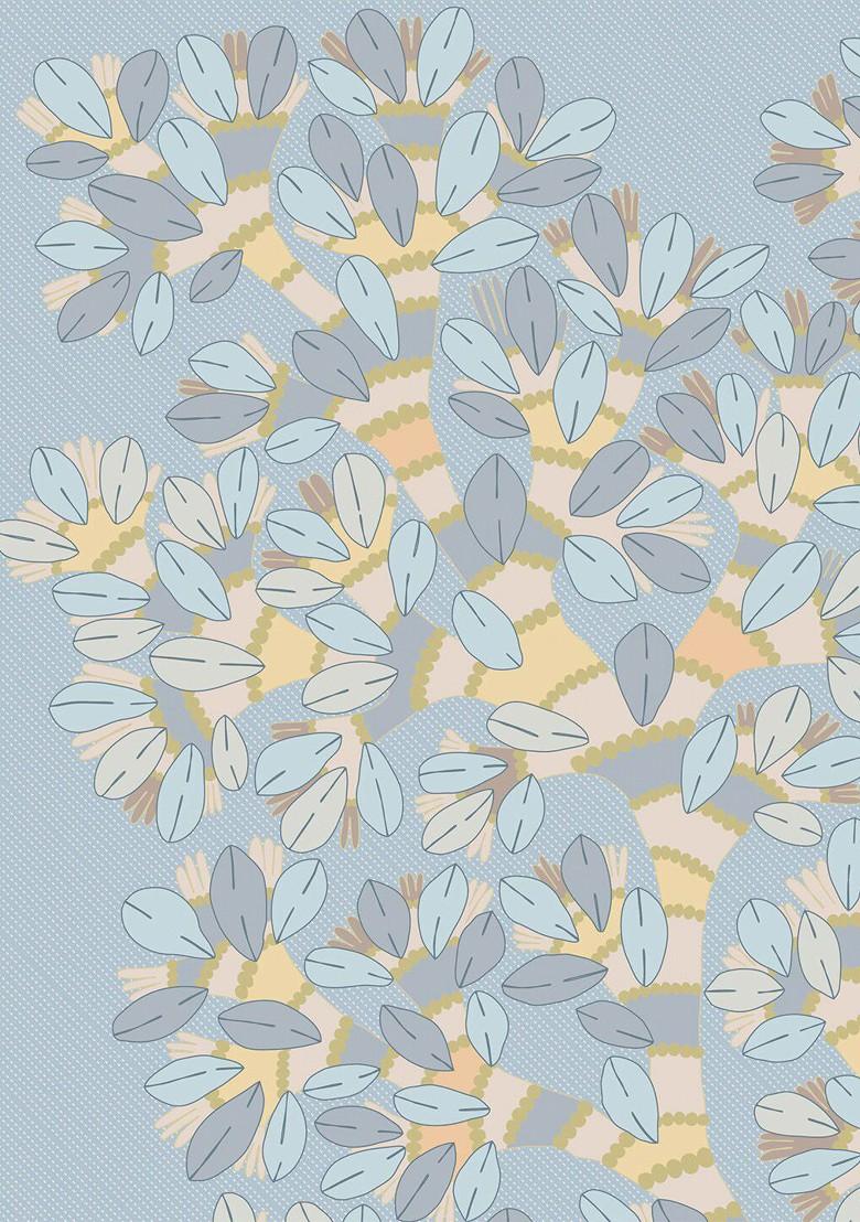 Blue And Yellow Abstract 300 Tc Cotton 1 Queen Bedsheet With 2 Pillow Covers