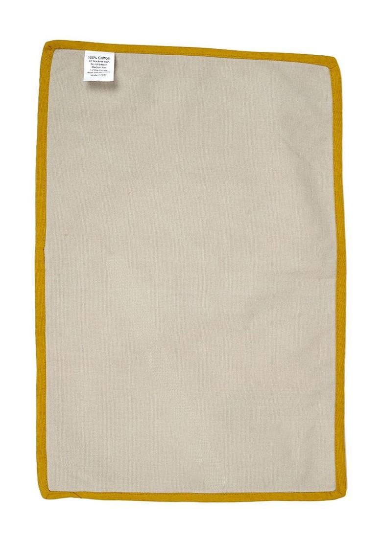 Grey And Beige 6 Pieces Floral Printed Pure Cotton Rectangular Table Placemats