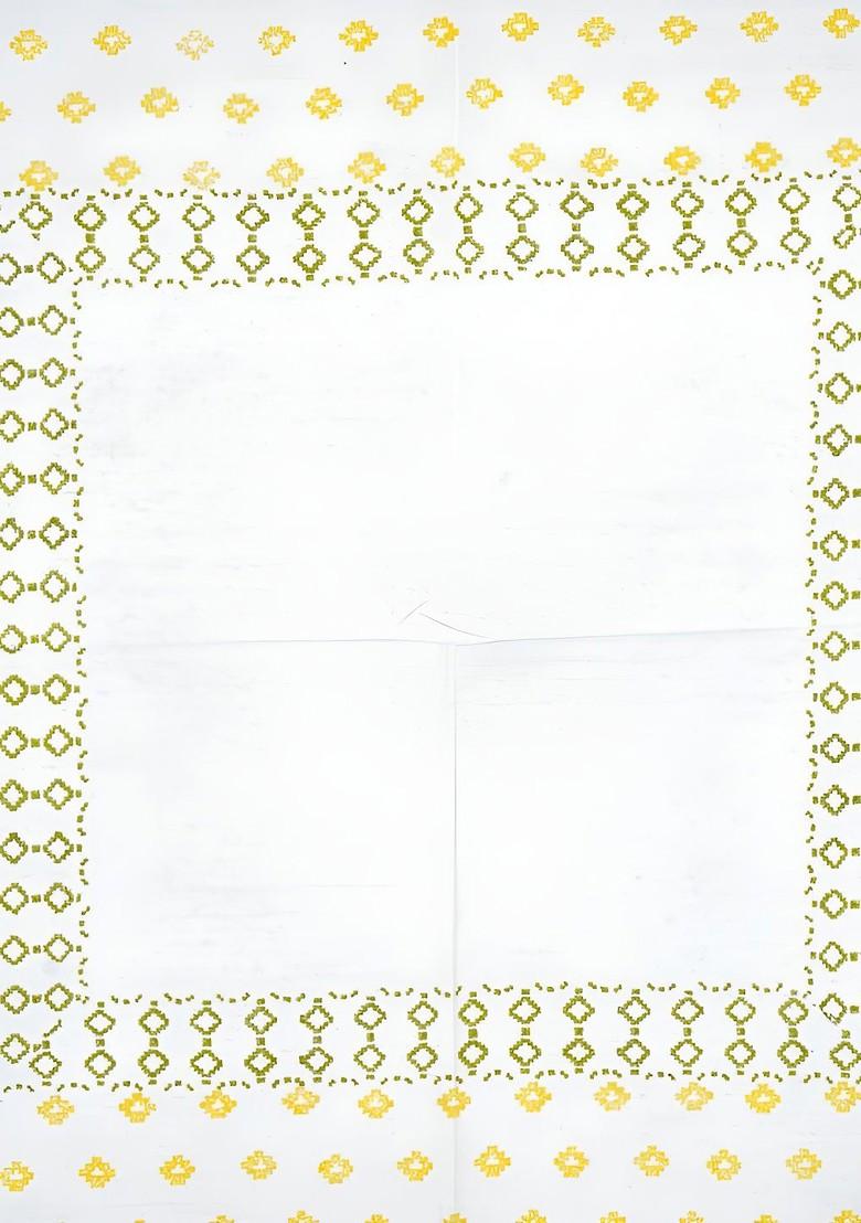 Green Geometric Printed Cotton 4Seater Table Cover