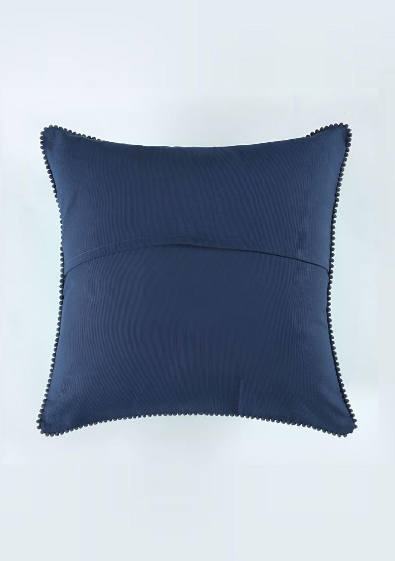 Blue And Pink 2 Pieces Bird Printed Square Cotton Cushion Covers