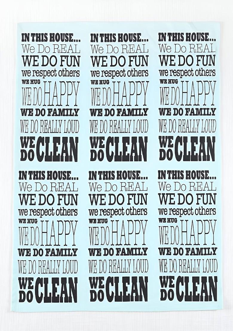 3Pcs Blue Printed Cotton Kitchen Towels