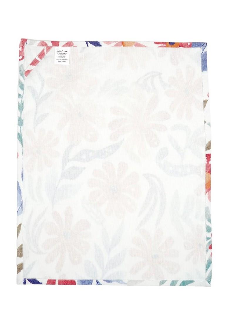 White And Blue 3 Pieces Floral Printed Pure Cotton Kitchen Towels