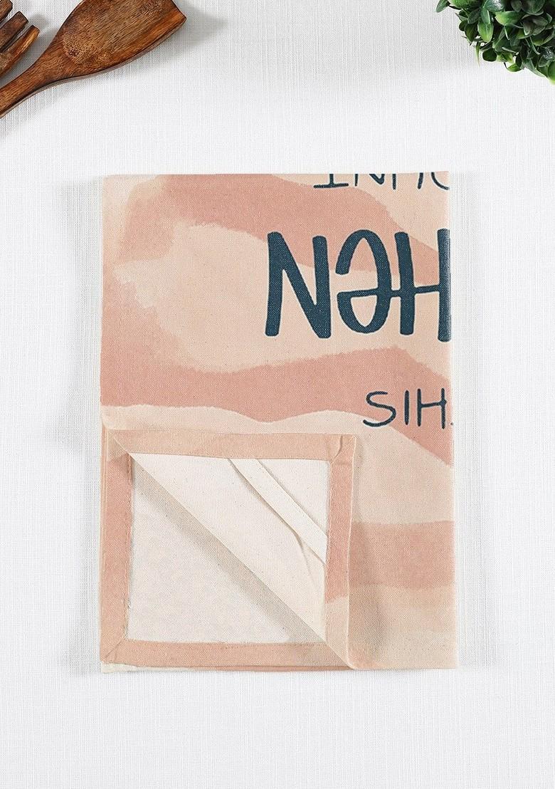 Pink And Black 3 Pieces Printed Cotton Kitchen Towels