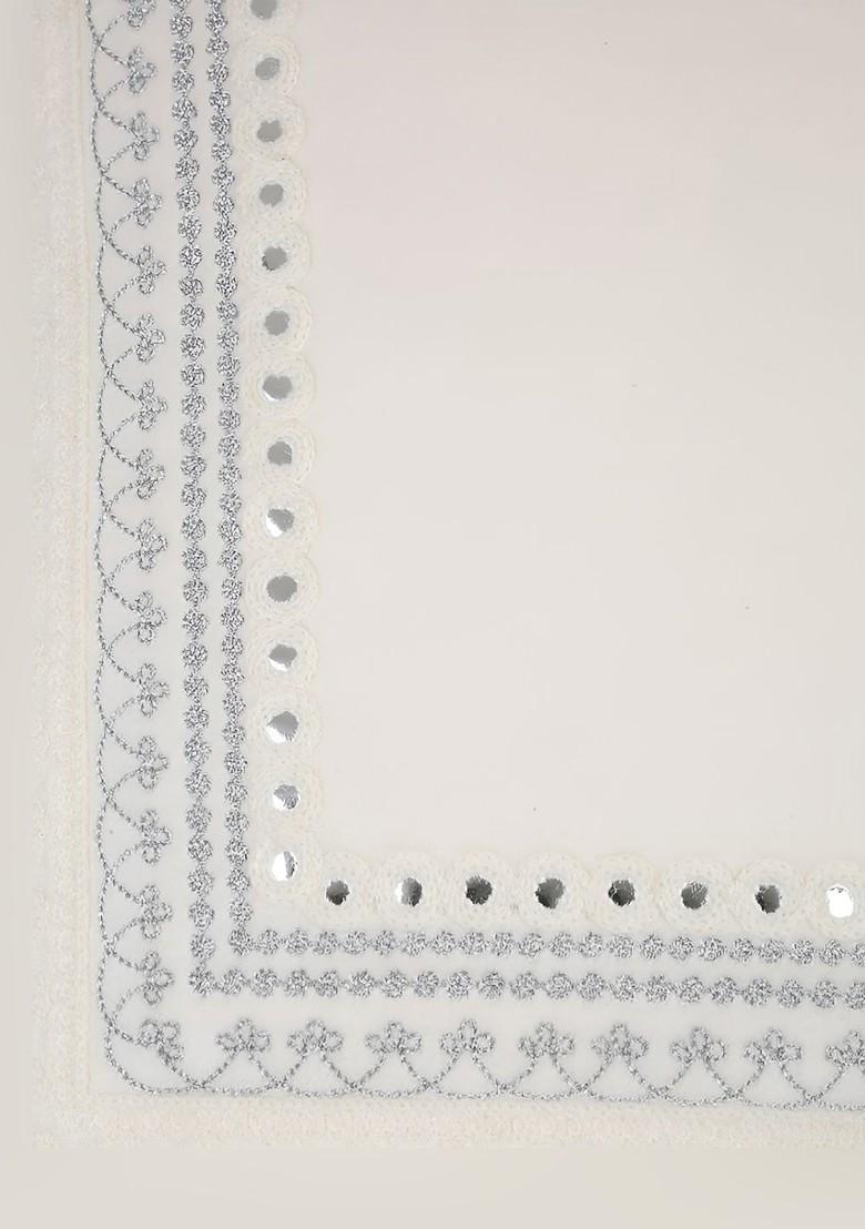 Cream 2Pcs Embroidered Square Cushion Covers