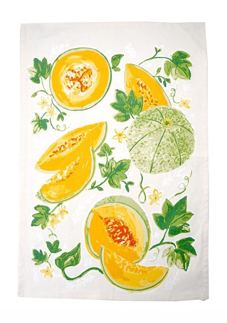 Orange And Green 3 Pieces Pumpkin Printed Cotton Kitchen Towels