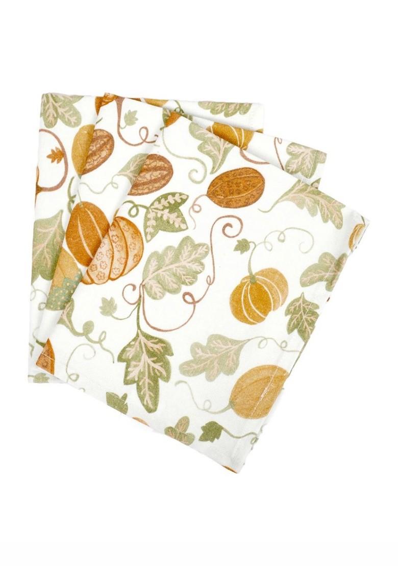 Green And White 3 Pieces Green And White Printed Cotton Kitchen Towels