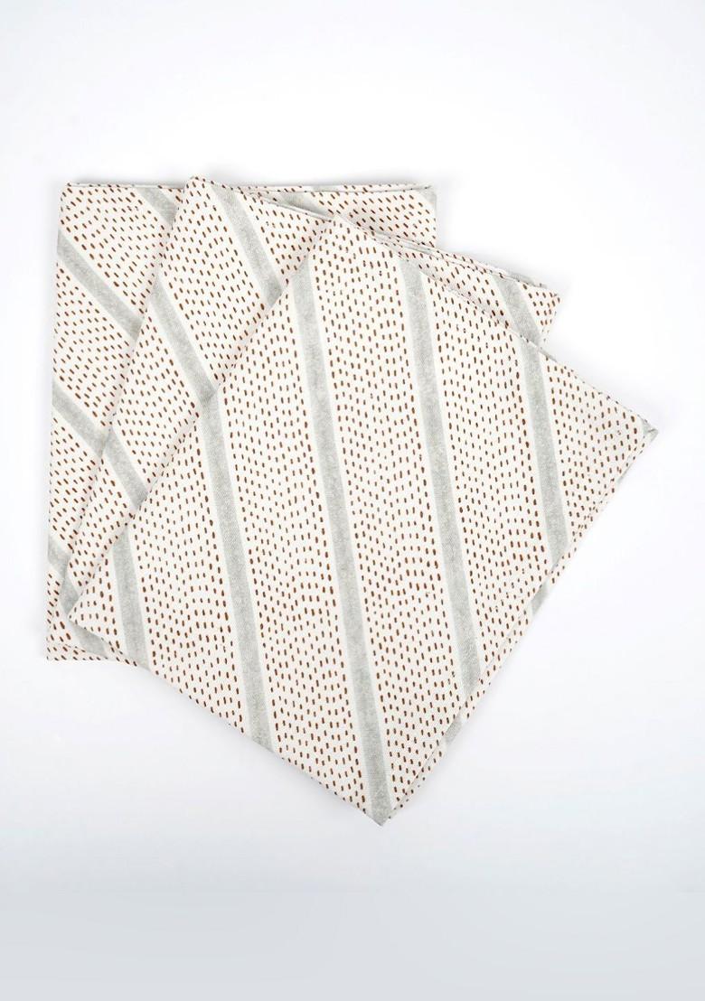 Off White And Red 3 Pieces Striped Cotton Kitchen Towels