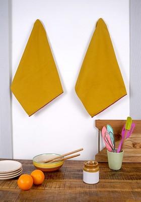 MustardYellow 2 Pieces Cotton Kitchen Towels