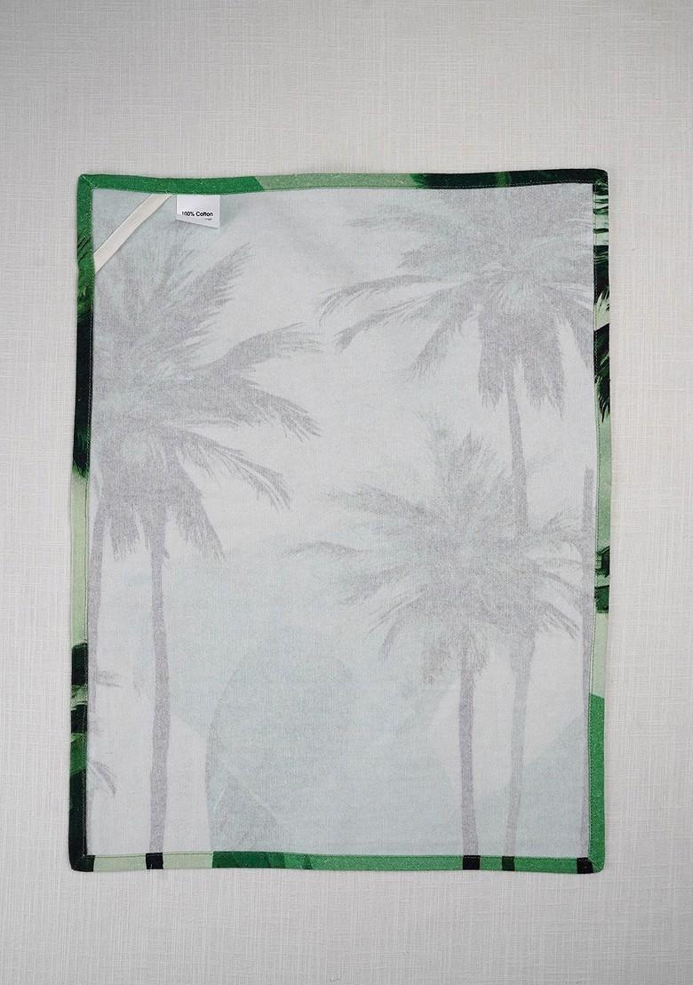 Green 3 Pieces Printed Cotton Kitchen Towels