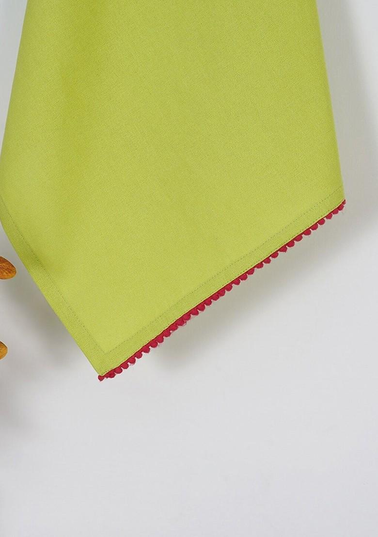 Green 3 Pieces Cotton Kitchen Towels