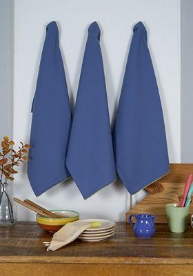 Blue 2 Pieces Cotton Kitchen Towels