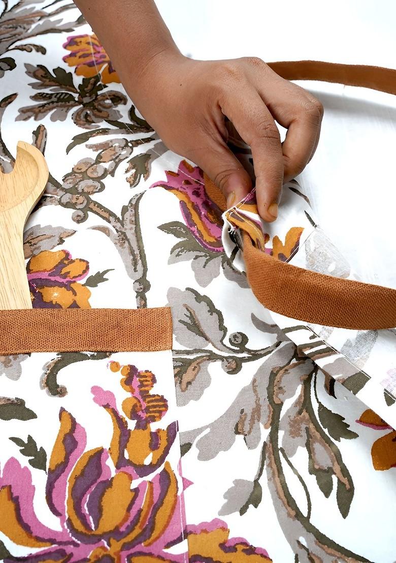 Brown Printed Cotton Apron