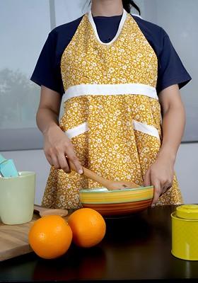 Yellow Printed Cotton Apron