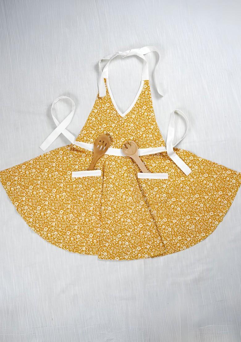 Yellow Printed Cotton Apron