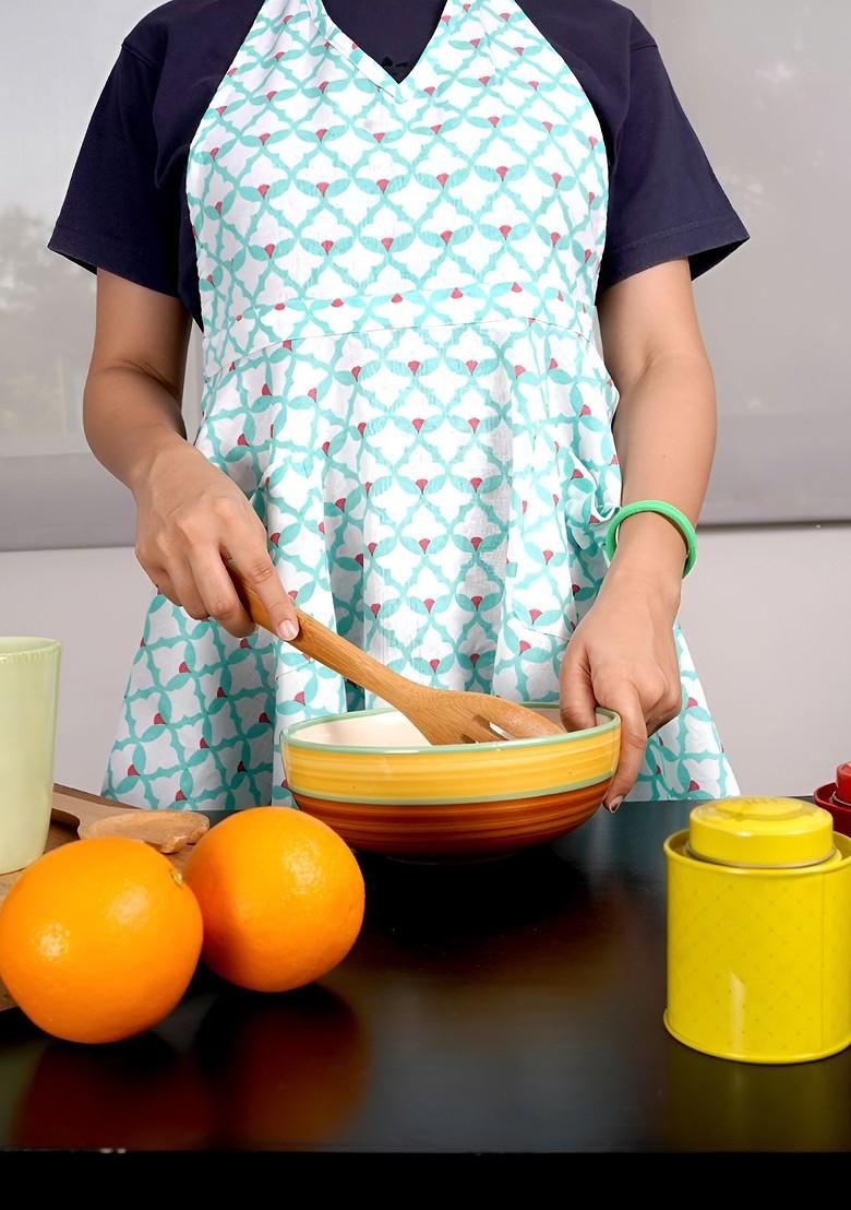 Sea Green Printed Cotton Apron