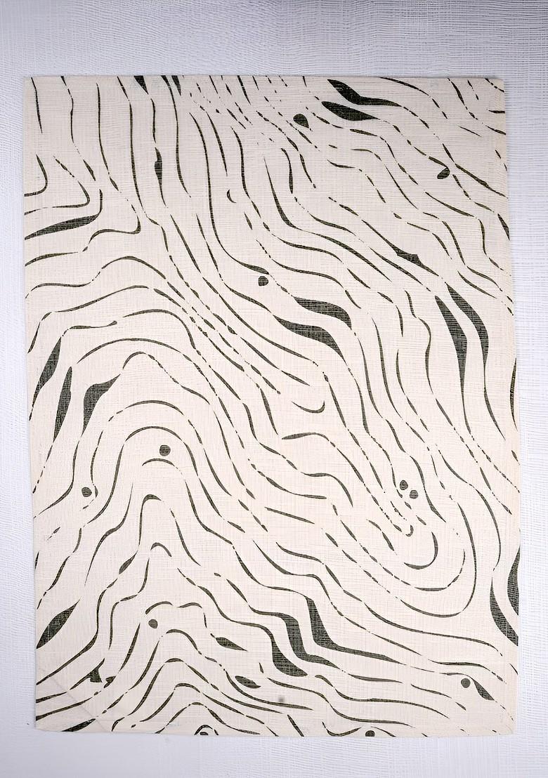 3Pcs Black And Beige Printed Cotton Kitchen Towels