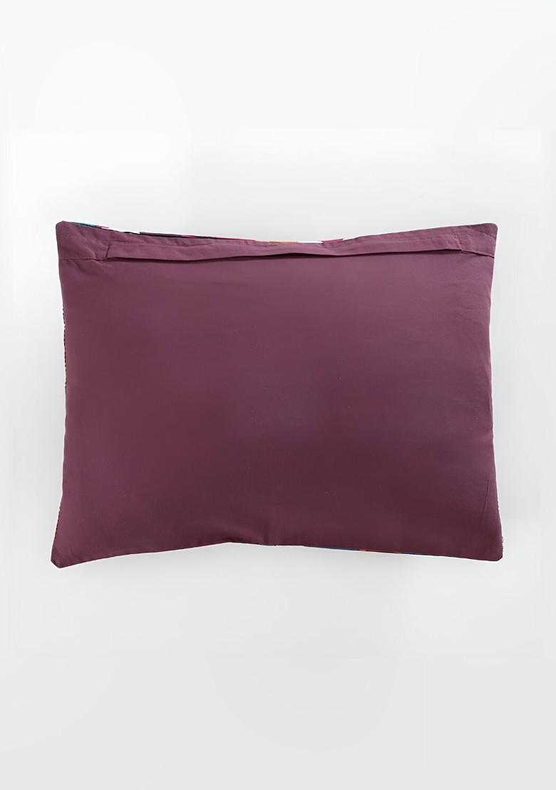 White And Blue 2 Pieces Ethnic Motifs Printed Cotton Rectangle Cushion Covers