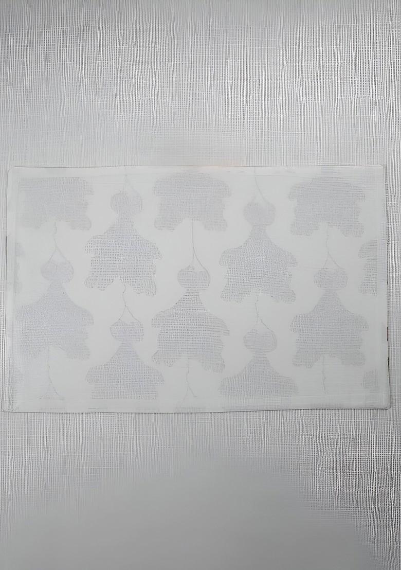 Green And White 4 Pieces Printed Rectangle Cotton Table Placemats
