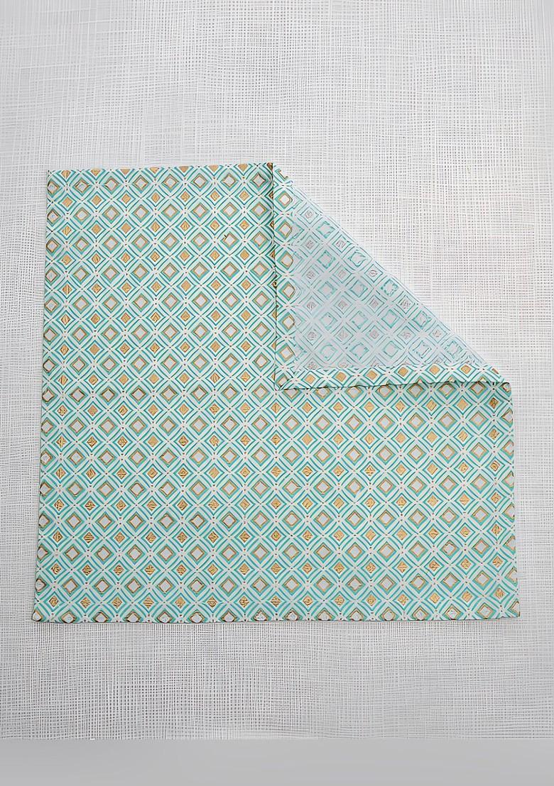 Green 6 Pieces Floral Printed Cotton Dinner Table Napkins