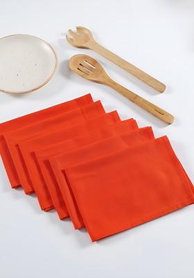 Orange 6 Pieces Pure Cotton Kitchen Towels