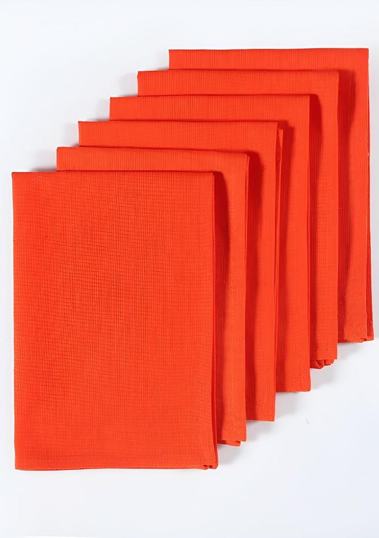 Orange 6 Pieces Pure Cotton Kitchen Towels