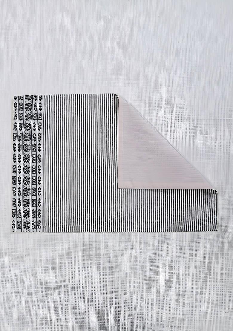 4Pcs Black And White Stripe Printed Cotton Table Placemats