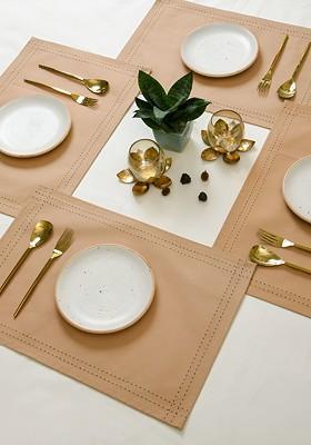 6Pcs Beige Cotton Table Placemats