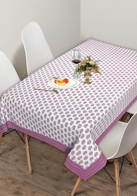 Fuchsia Ethnic Motifs Cotton 8Seater Table Cover