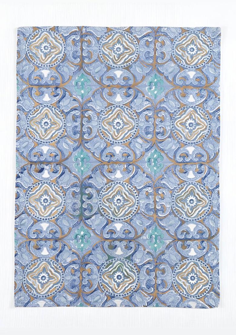 3Pcs Blue Printed Cotton Kitchen Towels