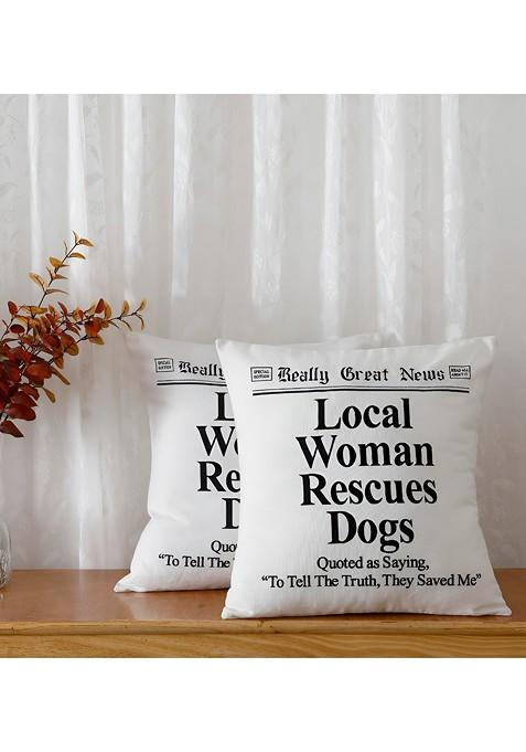Black And White 2Pcs Square Cushion Covers