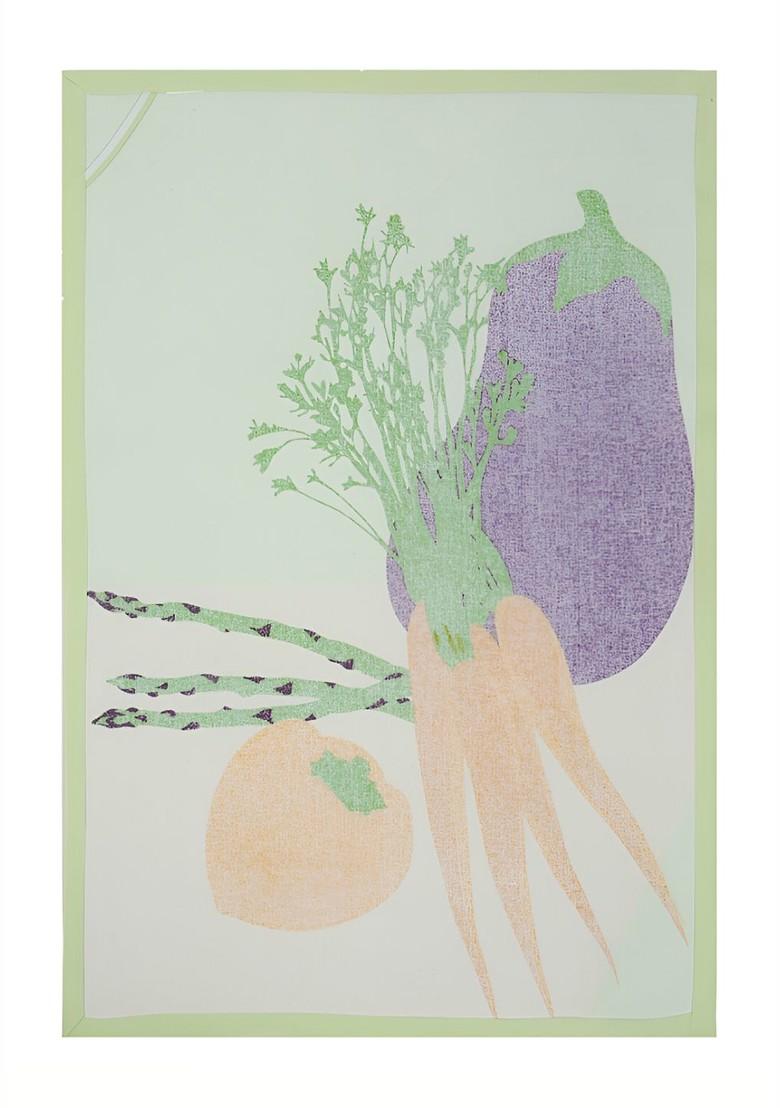 Green And Purple Printed Cotton Kitchen Towels