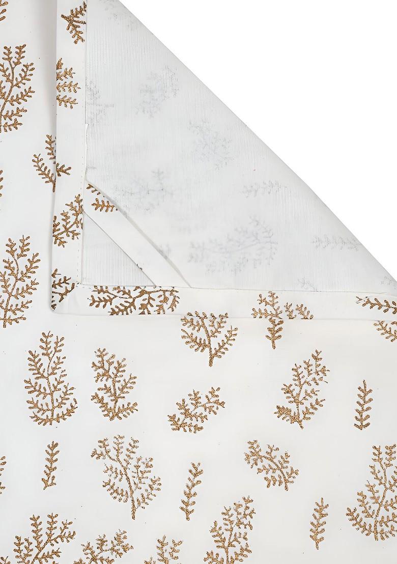 White And Beige 4 Pieces Floral Printed Cotton Kitchen Towels