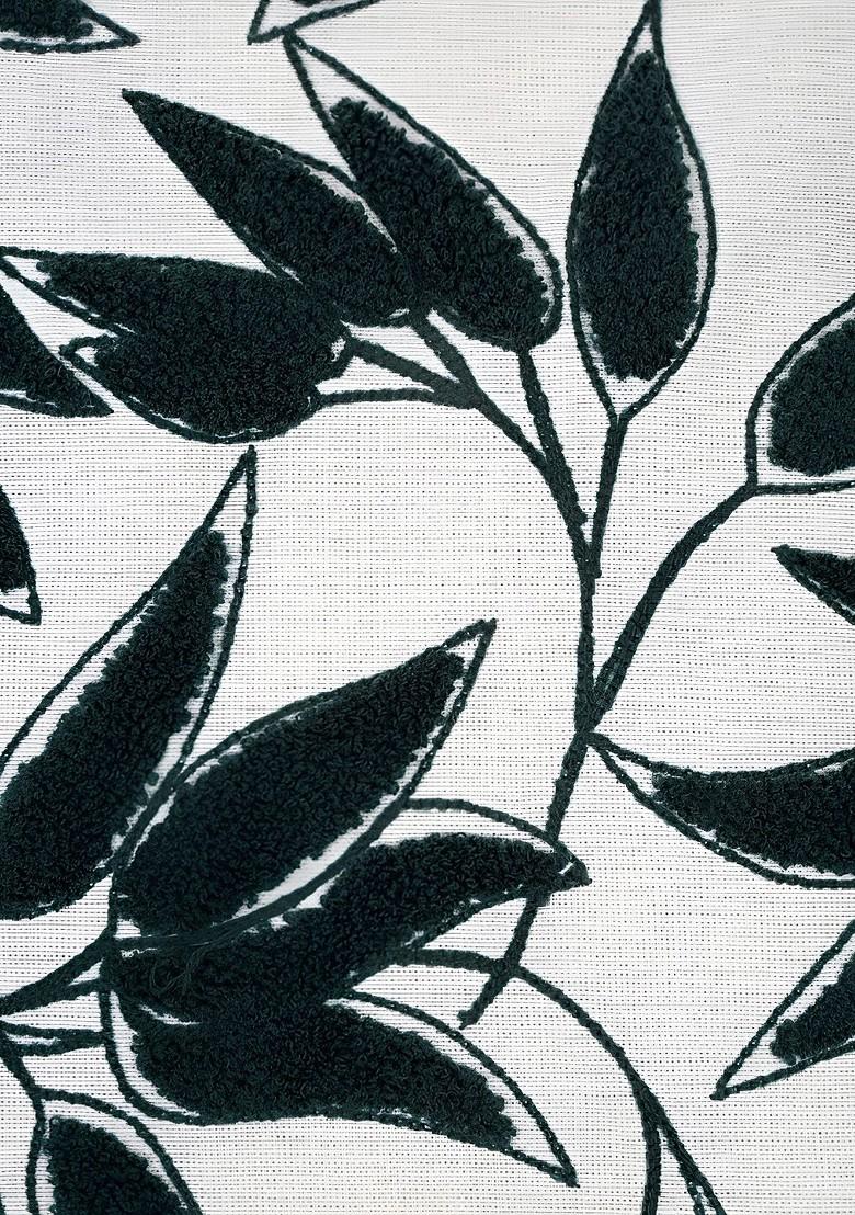 White And Black 2 Pieces Cotton Embroidered Square Cushion Covers