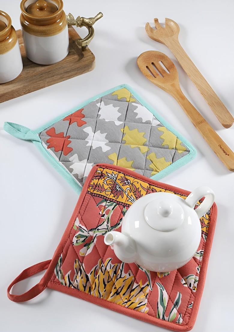 2 Pcs Printed Cotton Pot Holder