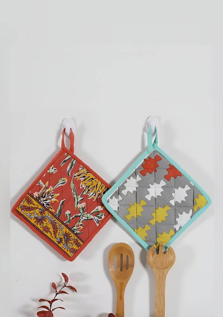 2 Pcs Printed Cotton Pot Holder