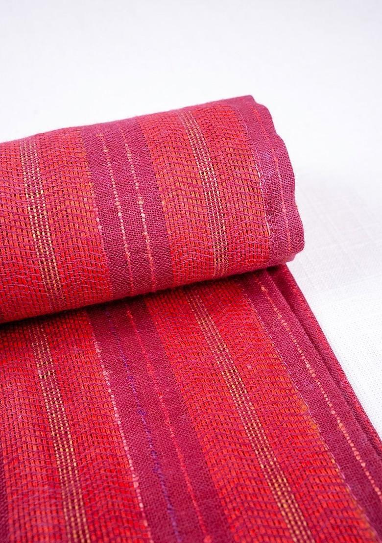 Pink And Purple Striped Pure Cotton Rectangular Table Runner