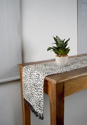 OffWhite And Brown Tadpoles Printed Pure Cotton Rectangular Runner