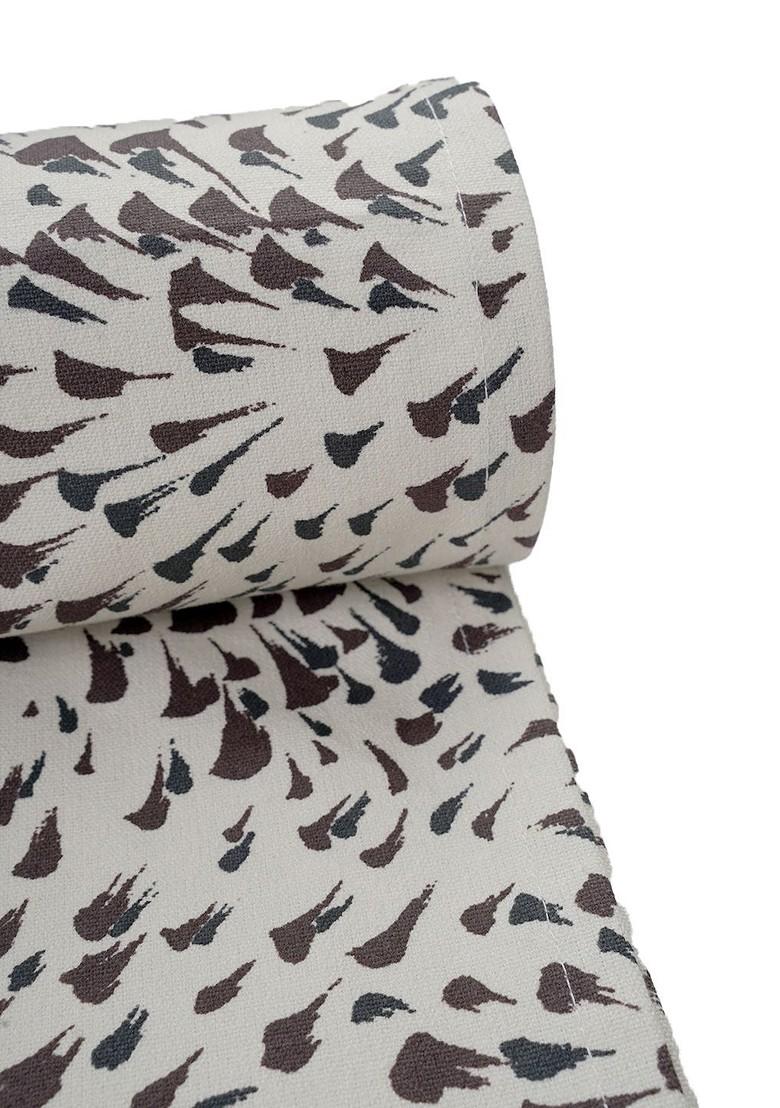 OffWhite And Brown Tadpoles Printed Pure Cotton Rectangular Runner