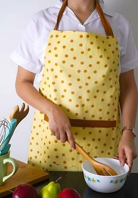 Girls Cotton Polka Dot Printed Free Size Apron