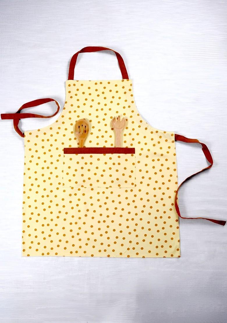 Girls Cotton Polka Dot Printed Free Size Apron