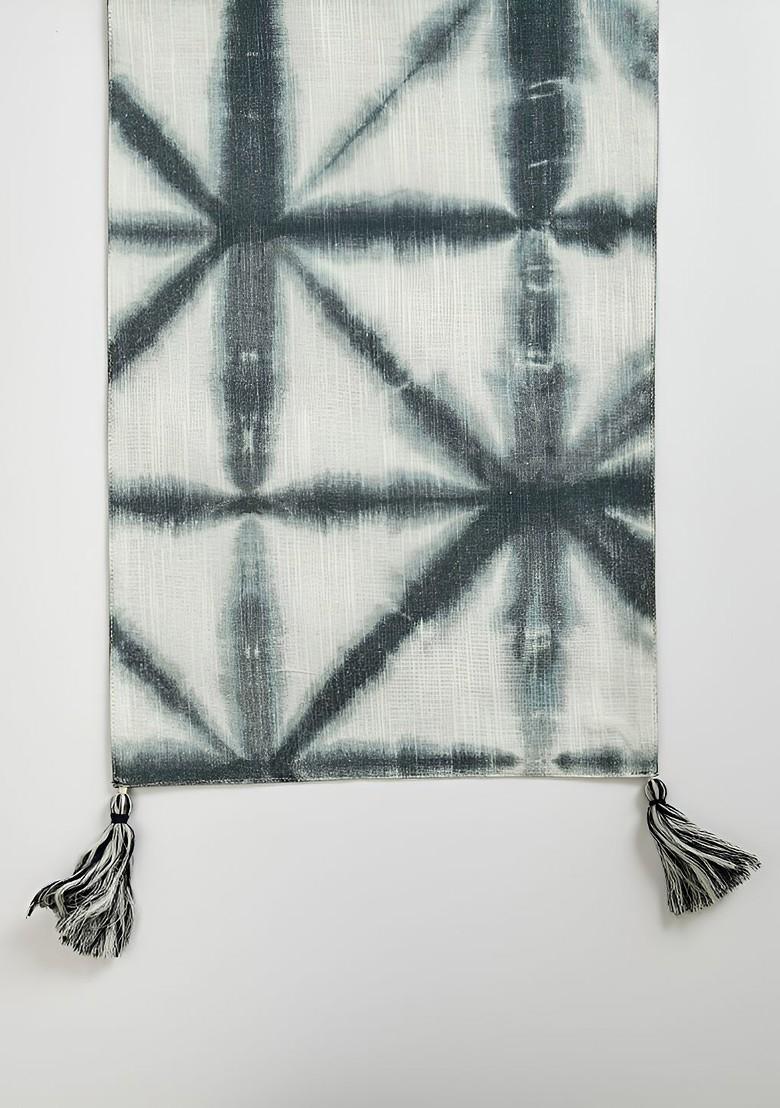 White And Black Printed Pure Cotton Rectangle Table Runner