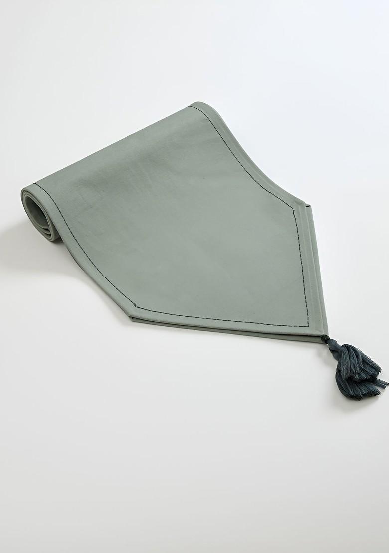 Grey Pure Cotton Rectangle Table Runner