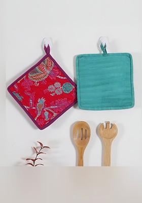 2 Pcs Printed Cotton Pot Holder